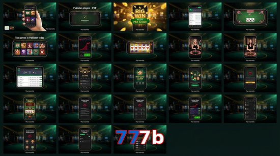 Main screen of 777B bet page for PK players